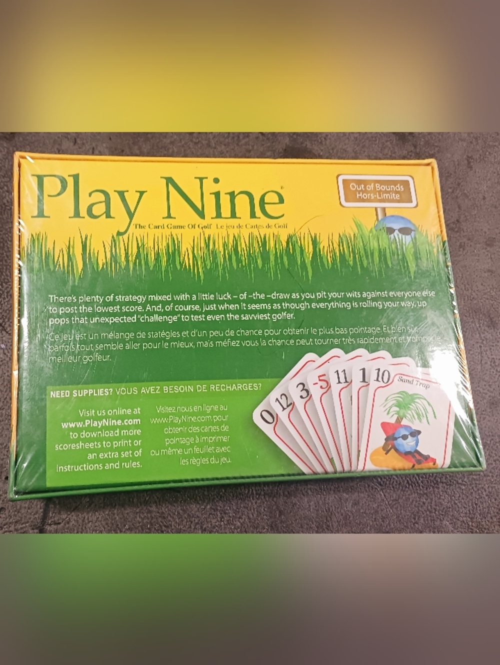 Play Nine Golf Card Game - Yellow/Green
